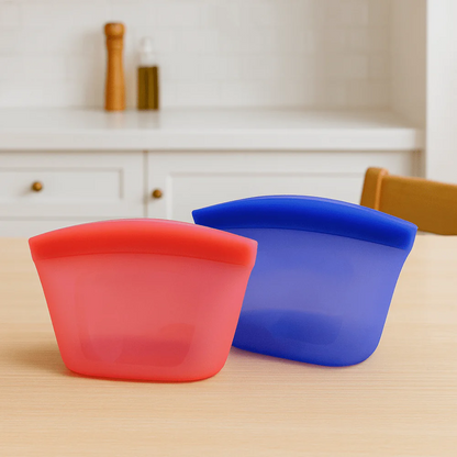 Reusable Silicone Food Storage Bags with Leak proof Airtight Seal