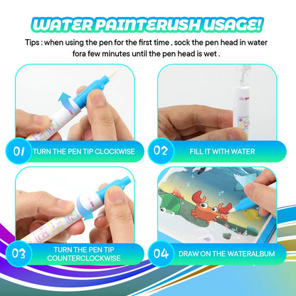 Magic Water Book Water Drawing Book – Reusable Doodle Book
