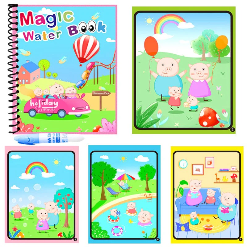 Magic Water Book Water Drawing Book – Reusable Doodle Book